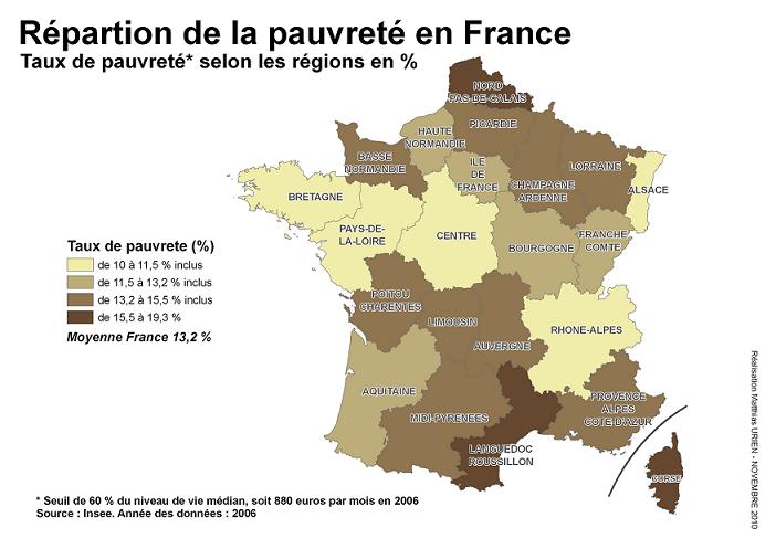 Répartition de la pauvreté en France